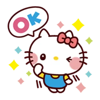 👍 Hello Kitty OK hello kitty, ok, cute, cartoon, cat, kawaii telegram sticker