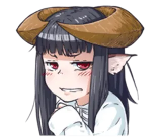 😐 Anime, Personaggio, Corna, Ragazza, Demone, Manga telegram sticker