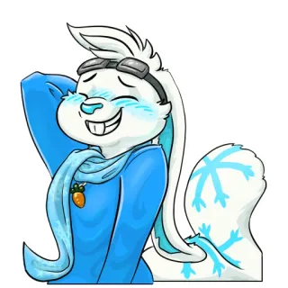 ☺️ rabbit, scarf, snow, winter, carrot, cartoon telegram sticker