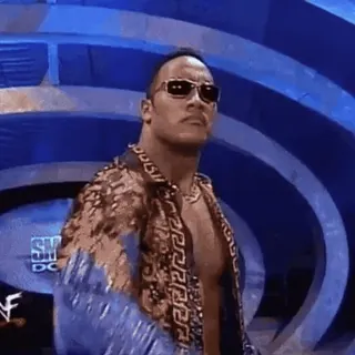 ✋ The Rock catch, catcheur, acteur, lunettes de soleil, années 90 whatsapp sticker