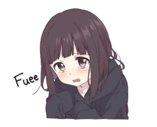 😢 Fuee Anime, Garota, Chorando, Triste, Desenho animado, Emocional telegram sticker
