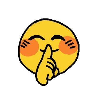 🤫 Emoji, Chut, Silence, Calme, Tranquille, Dessin animé telegram sticker