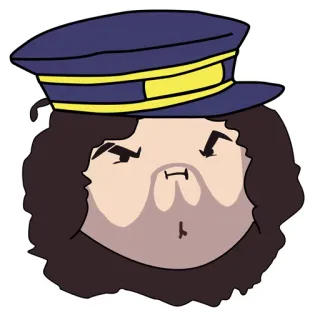 🚆 dessin animé, homme, chapeau, visage, en colère telegram sticker