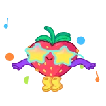 🤩 イチゴ, 漫画, フルーツ, 星サングラス, ブーツ telegram sticker