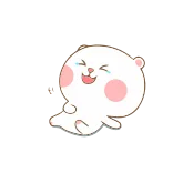😂 urso, fofo, rindo, desenho animado, urso branco, feliz, emoji whatsapp sticker