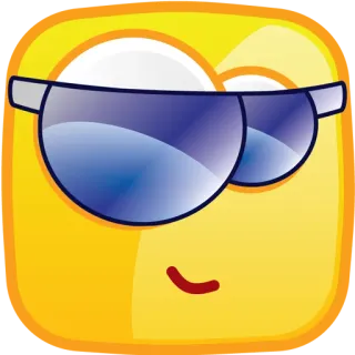 😎 emoji, cool, sunglasses, yellow, square, face telegram sticker