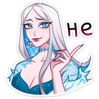 😠 He Kreskówka, Kobieta, Królowa Śniegu, Śnieg, Elegancki telegram sticker