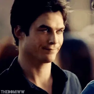 🍷 Damon Salvatore The Vampire Diaries vampiro, serie de TV, drama, Ian Somerhalder, sobrenatural telegram sticker