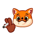 🚬 キツネ, タバコ, 喫煙, 動物, 漫画 telegram sticker