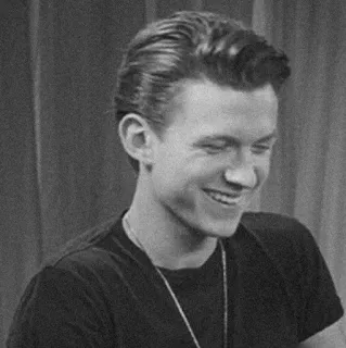🔉 homme, sourire, noir et blanc, portrait telegram sticker