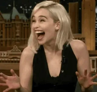 😂 mujer, riendo, feliz, emocionada, alegría, emoción, expresión whatsapp sticker