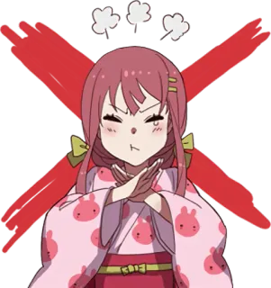 🙅‍♀️ Аниме, Девушка, Крест, Неодобрение, Отказ whatsapp sticker