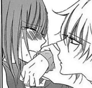 😔 Manga, Anime, Bacio, Romance, Coppia telegram sticker