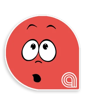 😳 vermelho, letra a, logotipo, desenho animado, mascote, engraçado whatsapp sticker