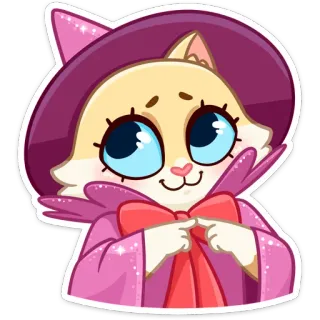 🥺 kat, tovenaar, magie, cartoon, sticker, schattig, dier telegram sticker