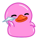 ✈️ anatra rosa, aeroplanino di carta, carino, cartone animato, kawaii telegram sticker