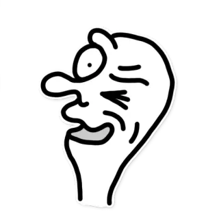 😉 мультфильм, персонаж, лицо, иллюстрация, рисунок whatsapp sticker