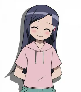 😊 Anime, Garota, Desenho animado, Rosa, Fofo, Sorrindo telegram sticker