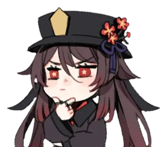 🌸 Hu Tao Genshin Impact Anime, Gioco, Genshin Impact, Hu Tao, Pensando telegram sticker