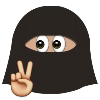 ✌ Emoji, Burca, Niqab, Símbolo da paz, Islã, Religião, Cultura telegram sticker