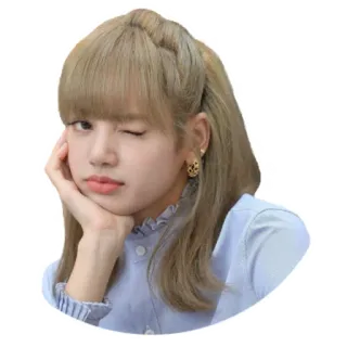 😉 Lisa 리사, K팝, 블랙핑크, 가수, 아이돌, 여자, 윙크, 귀여운 telegram sticker