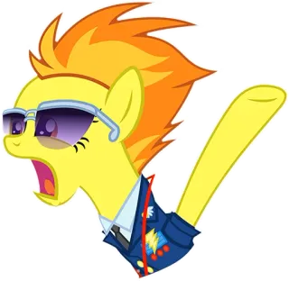 😡 pony, cartoon, sunglasses, animal, My Little Pony whatsapp sticker