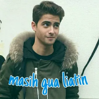 😏 masih gua liatin мужчина, куртка, меховой капюшон, индонезиец, портрет whatsapp sticker
