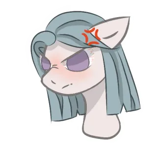 😡 Pony, Cartoon, Woede, Frustratie, Emotie telegram sticker