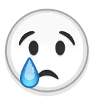 😢 грустный, эмодзи, плач, слезы, лицо, эмоция telegram sticker