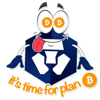 🅱️ it's time for plan criptomoeda, bitcoin, plano, investimento, finanças, moeda digital telegram sticker