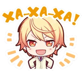 😆 XA-XA-XA! Anime, Chibi, Dibujos animados, Emocionado telegram sticker