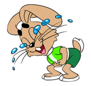 😂 coniglio, cartone animato, piangendo, triste, lacrime telegram sticker
