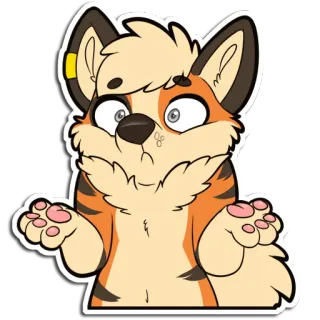 🤷‍♂️ furry, shrug, confused, animal, cartoon, paws, sticker telegram sticker