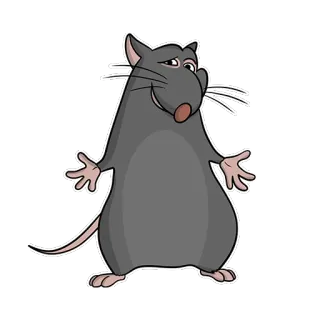 👻 rat, souris, dessin animé, animal, autocollant telegram sticker