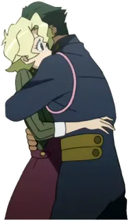 😧 anime, hug, couple, romance telegram sticker