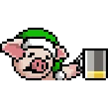 🍺 maiale, pixel art, animale, cartone animato telegram sticker