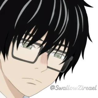 😔 Anime, Nhân vật, Kính, Chân dung telegram sticker