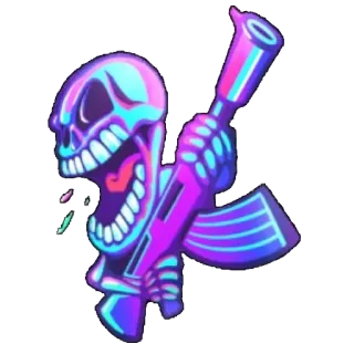 😄 Skelett, Waffe, Schädel, Gewalt, Waffe, Gewehr telegram sticker
