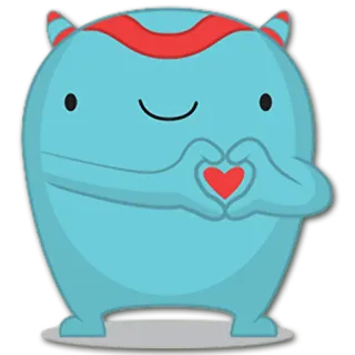 ❤ 만화, 괴물, 귀여운, 하트, 사랑, 캐릭터 telegram sticker