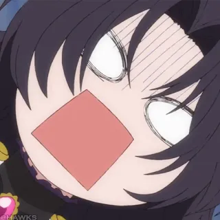 🩸 anime, sticker, cartoon, character, shocked, funny whatsapp sticker