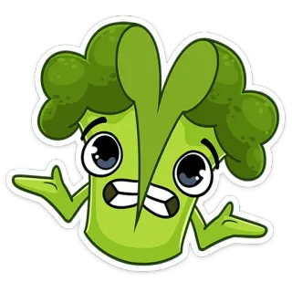 🤷‍♂️ 브로콜리, 채소, 만화, 음식, 귀여운, 일러스트 telegram sticker