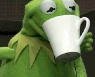 ☕️ Kermit Kermit the Frog, Muppet, Meme, Drinking, Frog, Mug telegram sticker