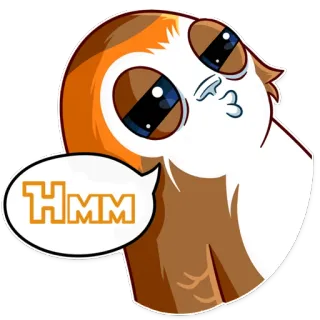 😒 Hmm hmm, thinking, expression, cartoon telegram sticker