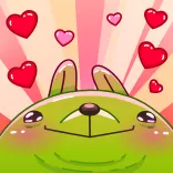🥰 น่ารัก, หัวใจ, ความรัก, สัตว์, สีเขียว, การ์ตูน, มีความสุข telegram sticker