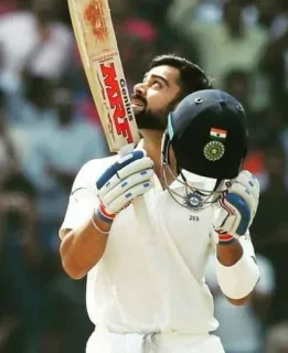 ❤️ Virat Kohli MRF GENIUS cricket, sports, India, athlete, bat, helmet telegram sticker