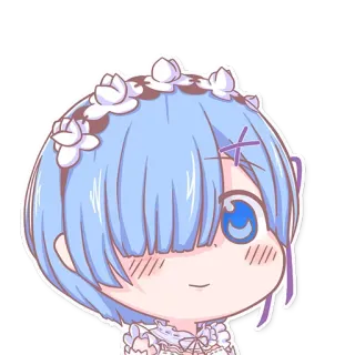 😊 Rem Anime, Fofo, Chibi, Rem, Personagem telegram sticker