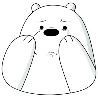 😢 Ice Bear We Bare Bears oso polar, we bare bears, dibujos animados, triste, llorando telegram sticker