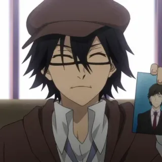 🍂 Ranpo Edogawa Bungou Stray Dogs Anime, Ranpo Edogawa, Bungou Stray Dogs, Detektif, Kacamata telegram sticker