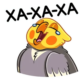 😂 ХА-ХА-ХА papagaio, rindo, desenho animado, pássaro, calopsita, emoji telegram sticker