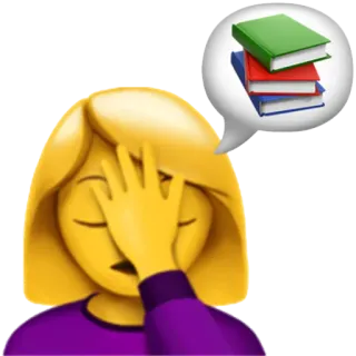 📚 эмодзи, книги, фейспалм, образование, чтение, стресс, учеба whatsapp sticker